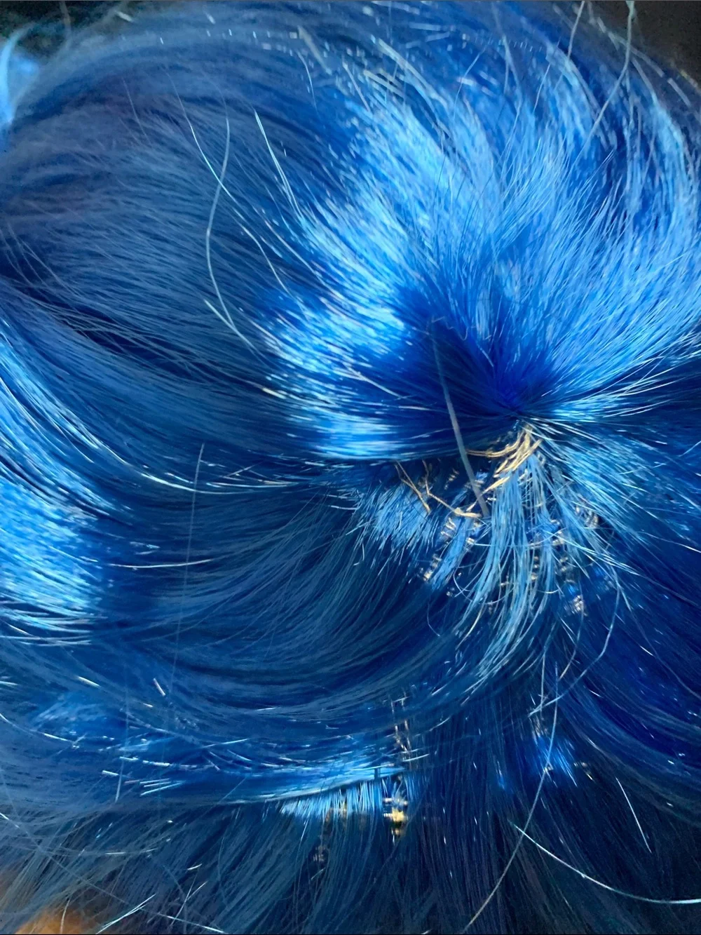Vibrant Blue Long Wavy Hairpiece - Unbranded